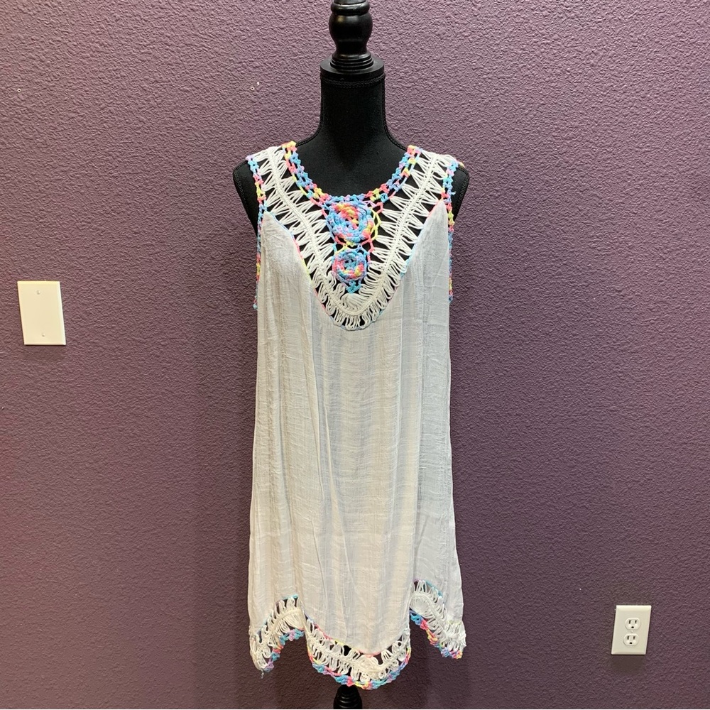 Swimsuit coverup w/ crochet details